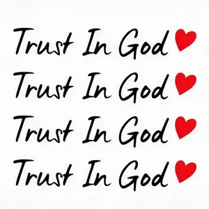 Religious Trust in God Rearview Mirror Decor Stickers, 4 Counts Waterproof Vinyl Decals, Universal Vehicle Laptop Accessories