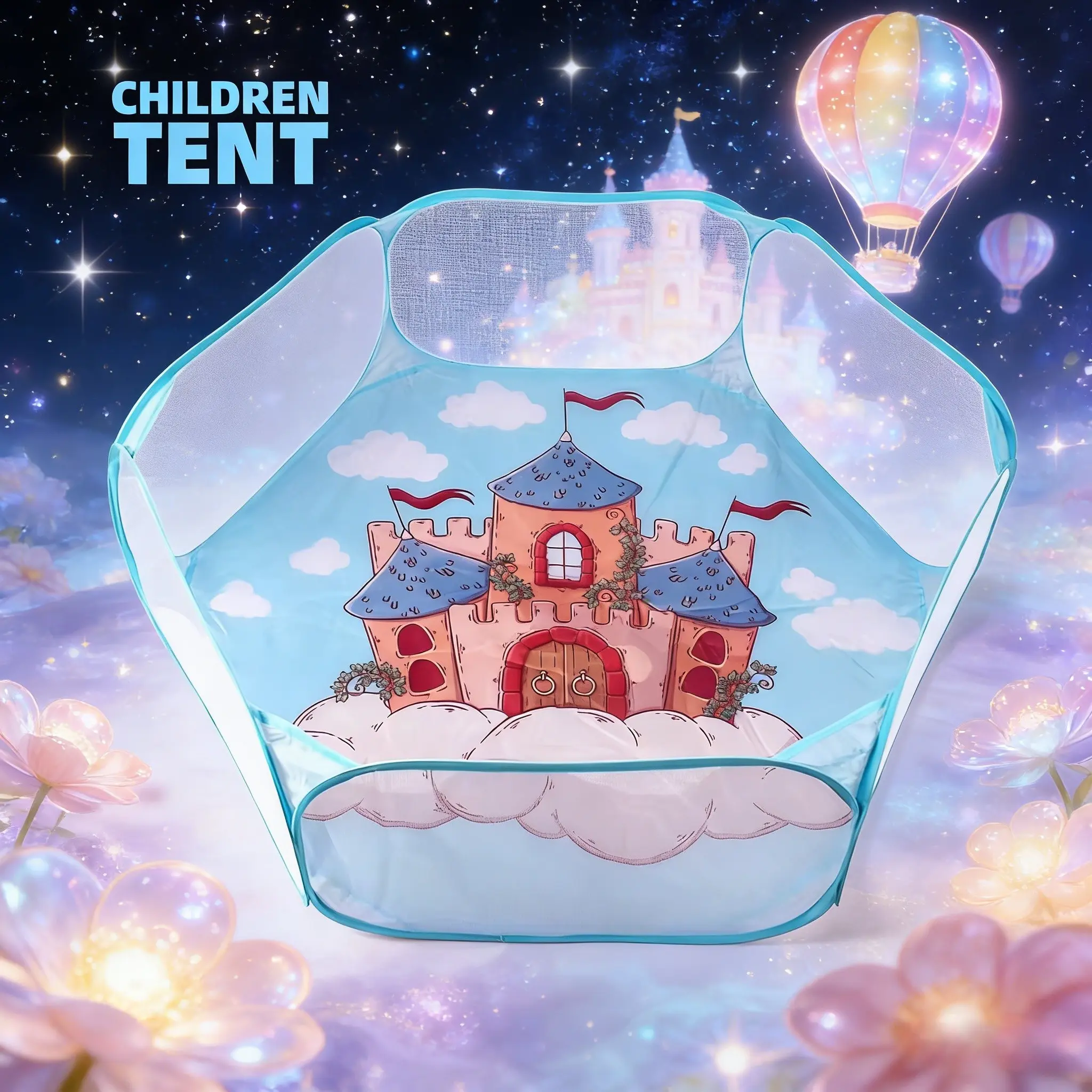 Kids Fun Ball Pit, Portable Outdoor Castle Play Tent, Easy Setup No Assembly, Playpen for Party, Ideal Birthday Christmas Halloween Thanksgiving Gift, Balls Not Included, Playhouse