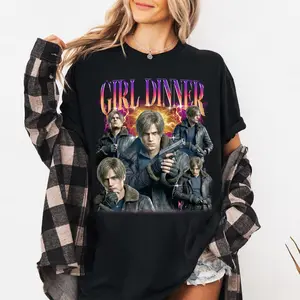 Leon S Kennedy Girl Dinner Shirt, Resident Evil Retro Tee Unisex