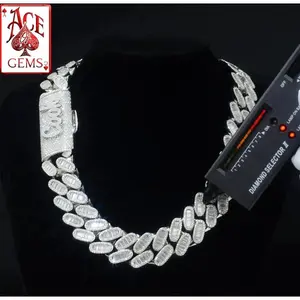 VVS Moissanite baguette miami cuban link chain