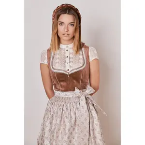Oktoberfest Kruger Mini Dirndl 2pcs. 50cm "Harper" Brown (size 42)