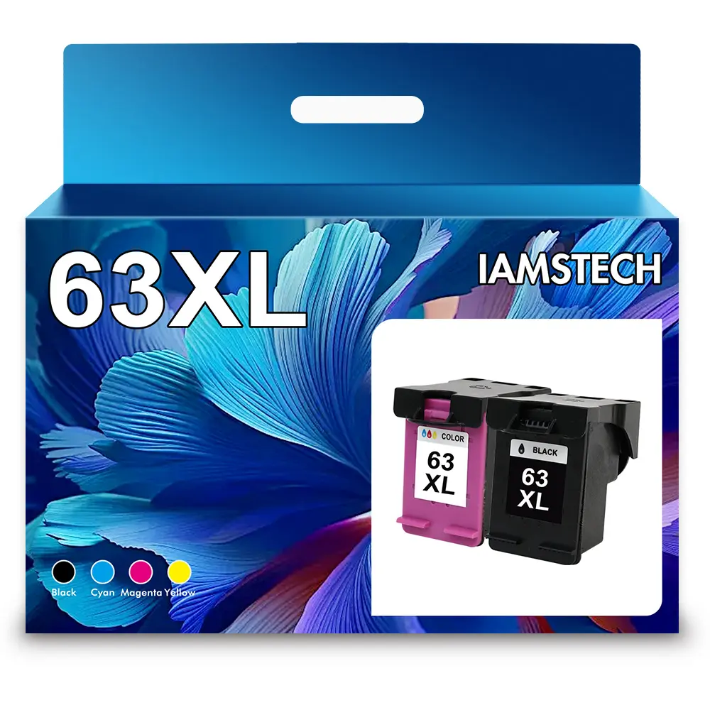 63XL Ink Cartridges Black and Color Compatible for HP Ink 63 Replacement for HP 63XL Ink Cartridge Combo Pack Works for HP OfficeJet 3830 4650 5255 5258; Envy 4520 4512; DeskJet 3630 2130 1112 Printer (2 Pack)