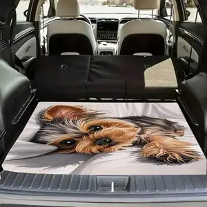 1pc of cute Personalized Yorkshire Terrier-patterned car trunk mat, anti-slip, waterproof and easy to clean, suitable for SUV/ sedan, essential for pet owners, a great gift for holidays