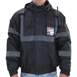 High Visibility Reflective Waterproof Safety Jacket, Black Bottom Construction Work Jacket for Men & Women
