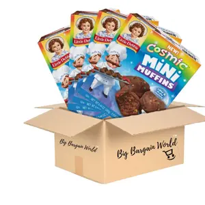 Little Debbie Cosmic Mini Muffins Bundle Box 4 Pack Snack Chocolate with Colorful Candy Confetti Topping Individually Wrapped for Freshness