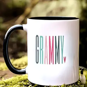 1pc, 11oz, Cherished Moments, Grammy Grandma Ceramic Coffee Mug - Durable, Microwave & Dishwasher Safe, Perfect Gift for Grandmothers and Coffee Enthusiasts