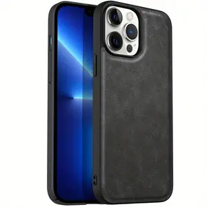 Luxury Faux Leather Soft Case for iPhone 16 Pro Pro Max 15Pro 14Plus 13Pro Max 12 11 PLUS PROMAX Anti-Drop Protective Case with Lens Protection Birthday Gift for Men Women Couples