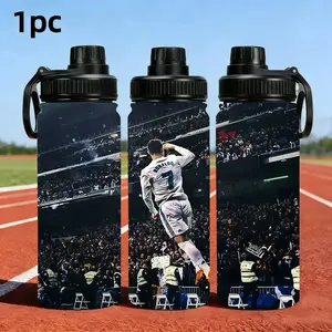 1pc 33oz 1000ML Cristiano Ronaldo, Real Madrid, Insulated Stainless Steel Water Bottle with Lid, Thermal Flask - Hot & Cold Drinks, Durable & Reusable for Camping,Travel, Birthdays & Holidays, Hand Wash Only, gifts