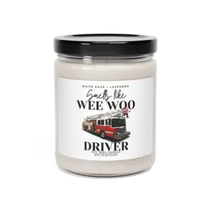 Funny Firefighter Truck Driver Soy Wax Scented candles, Fire Department Appreciation Gift Future Fireman Firewoman, Colleague Academy Graduation Decor