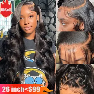 Karlami 13X6 HD Lace Frontal Wigs Human Hair 5X5 Wear and Go Glueless Wigs Human Hair Body Wave Pre Plucked Pre Cut 180% Density Water Wave Lace Front Wigs Human Hair for Women