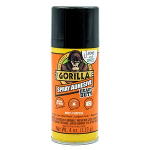Gorilla Heavy Duty Clear Spray Adhesive 4 Ounce Can Multi-Purpose Home Office Easy to Use Formula for Quick Reliable Bonding Needs