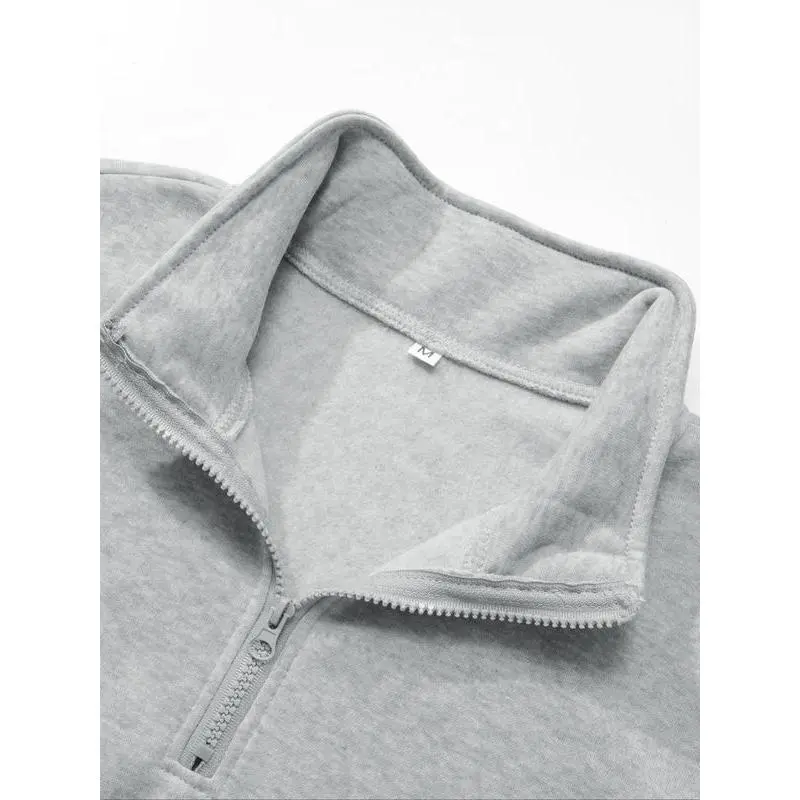 Women's Letter & USA Flag Print Half Zip Pullover, Casual Long Sleeve Half Zip Sweatshirt?for Fall & Winter, Women's Clothes for Daily Wear Women's Letter & USA Flag Print Half Zip Pullover, Casual Long Sleeve Half Zip Sweatshirt?for Fall & Winter, Women's Clothes for Daily Wear