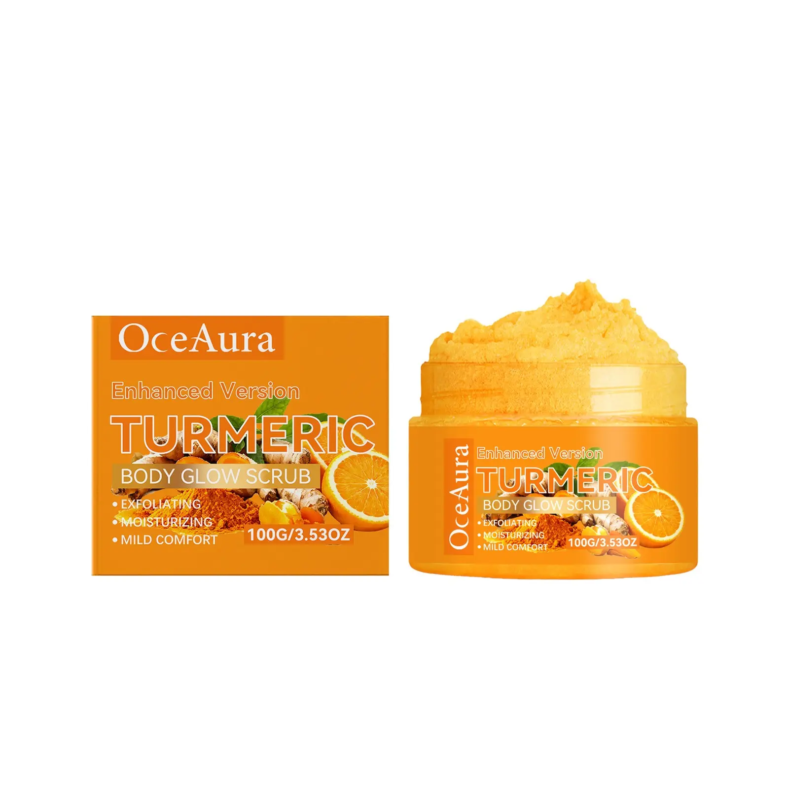 100g Turmeric Body Scrub Balm with Sweet Essence, Gentle, Moisturizing and Hydrating, Easy Absorption, Non-Greasy, Body Care