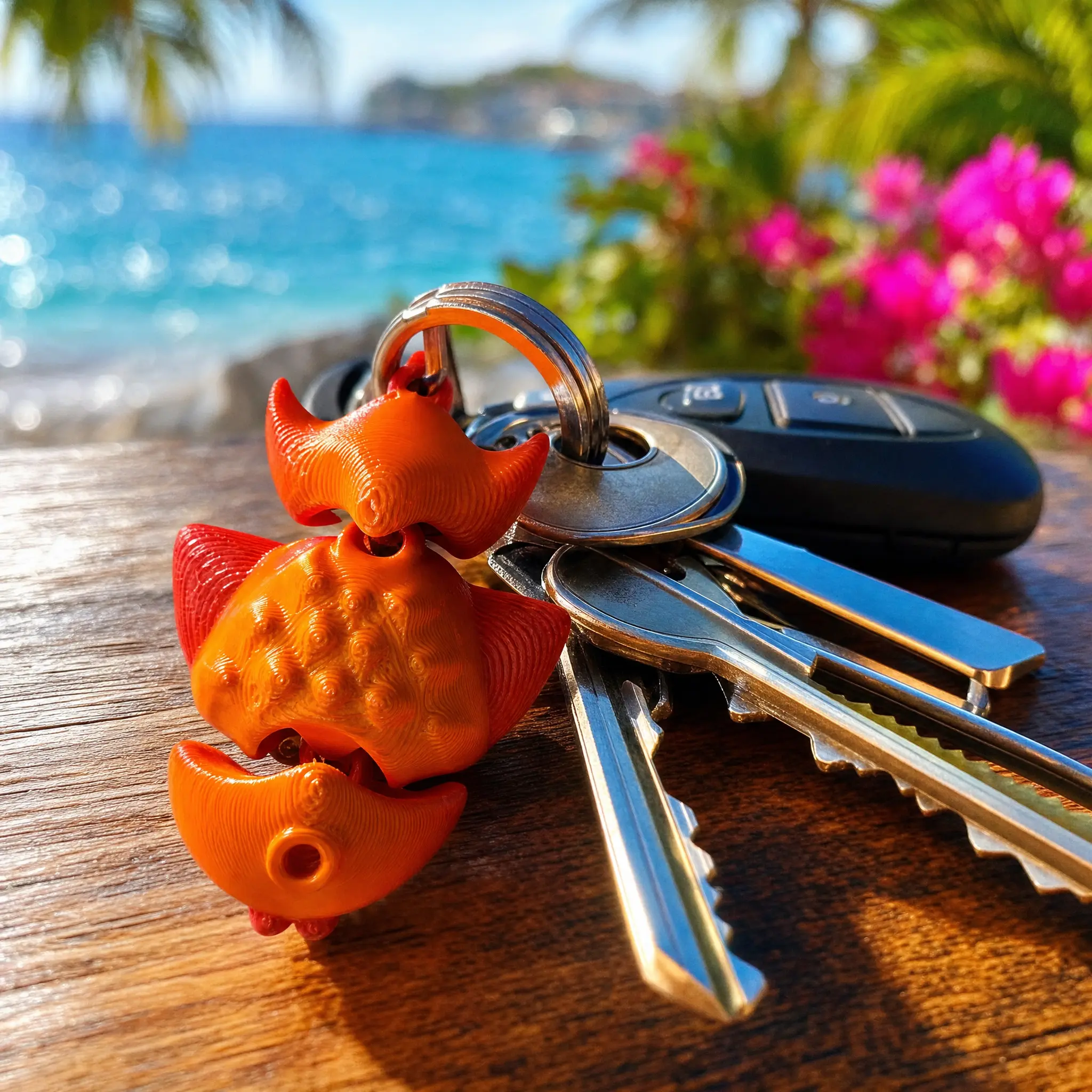 Jumbo Goldfish Flexi Keychain | Articulated Fish Fidget Toy | 3D Printed Wiggly Fish Charm | Cute Backpack Bag Charm | Fish Lover Gift