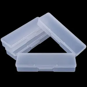 4 Pieces Plastic Storage Personal Box for Nail, Nail Implement Storage Box Organizer Case Manicure Tool Box for Nail Pedicure Supply Tools (clear)