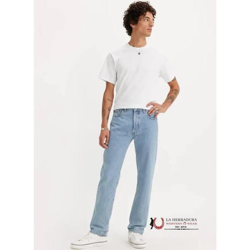 Levi's Men's 501 Original Straight Leg Jean Light Wash Denim Classic Iconic Styling Since 1873