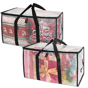 Moving Bag with Handle, 2 Counts Large Capacity Storage Bag with Zipper & Backpack Strap, Storage Organizer for Home & Dormitory