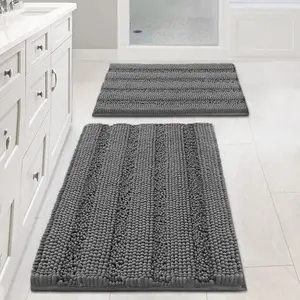 Bathroom Mat Set, 2 Counts Non-slip Soft Absorbent Bath Mat, Floor Mat, Home Goods, Quick Drying Machine Washable Bath Rug, Bathroom Accessories, Water Absorbent Mat