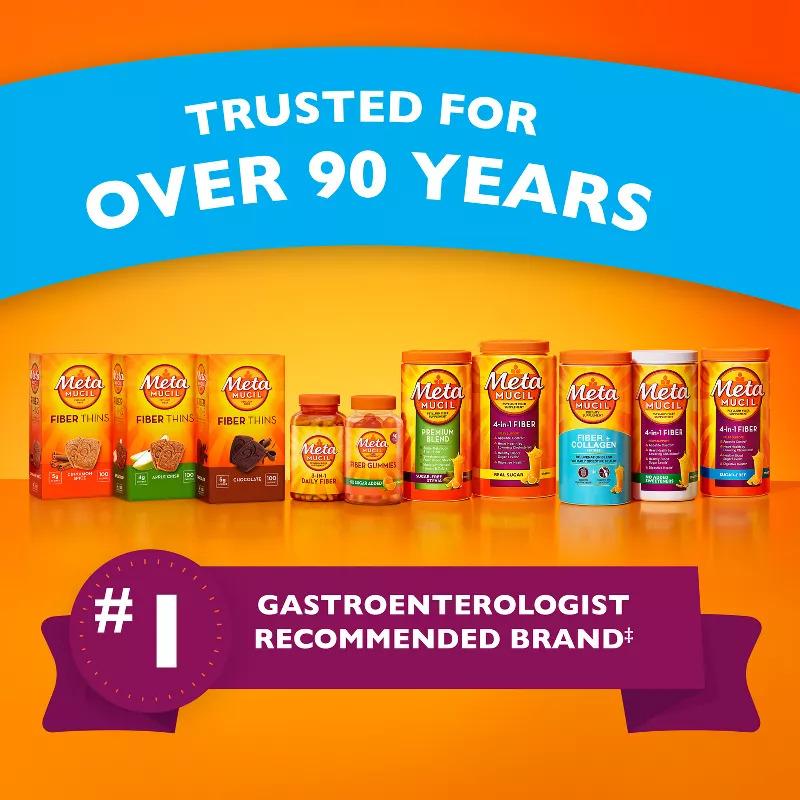 Metamucil Sugar-Free Multi-Symptom Relief GLP-1 Friendly Fiber Powder - Lemonade - 2.4g Fiber Per Serving - 14.7oz/72 Dose