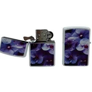 flip top lighter. purple color flower photo lighters. both sides photo lighter. outdoor wind proof lighter