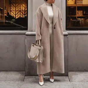 Cozy Long Sleeve Faux Fur Coat for Women Tops Womenswear Chic Winter