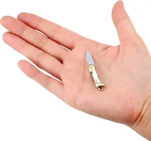 Mini Brass Pocket Knife with Folding Stainless Steel Blade & Keychain for Everyday Carry – Folding Blade, Lightweight & Safe-Use EDC Utility Tool for Light Crafting | DIY Projects | Hobby Use | Paper Cutting