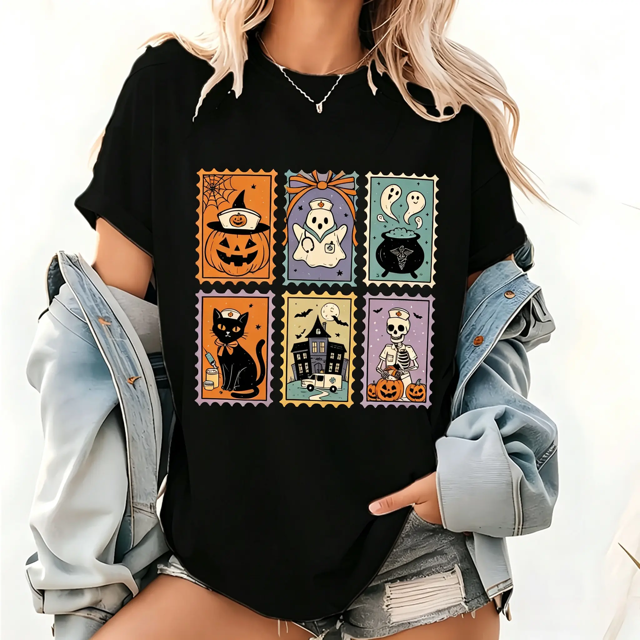 Cute Medical Halloween Nurse Shirt, Spooky Healthcare Graphic Tee, Funny Nurse T-Shirt, Fall Nursing Gift, Halloween RN Top