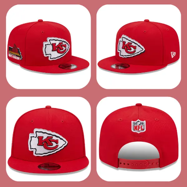 New Era Kansas City Chiefs 9FIFTY Snapback Hat – NFL Super Bowl Champions Side Patch, Adjustable Flat Brim Cap, Unisex Football Streetwear 2026
