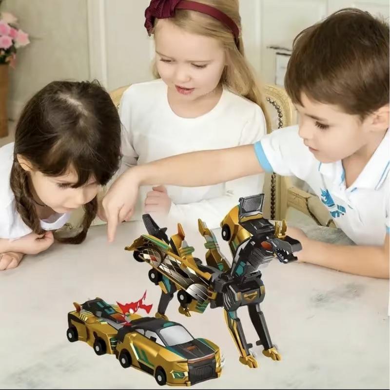 Magnetic Dinosaur Transformer Car Toy, 2-in-1 Magnetic Cars That Transform into Flying Dragon