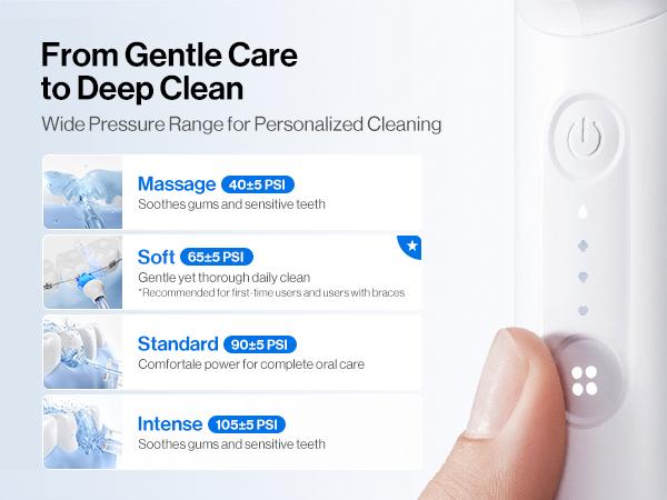 usmile C10 Portable Oral Irrigator, Cordless Water Flosser, 3 Tips, 4 Modes, Travel-Ready, Easy to Use, 95-Day Battery, IPX7 Waterproof