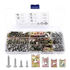 100PCS Automotive Screws & U-Clips Assortment – Car Interior Trim Fasteners with Stainless Steel Screws