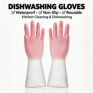 2Pcs 2-In-1 Magic Silicone Scrubber Mitts - Heat Resistant Kitchen Cleaning Gear For Rapid Dishwashing & Surface Scrubbing
