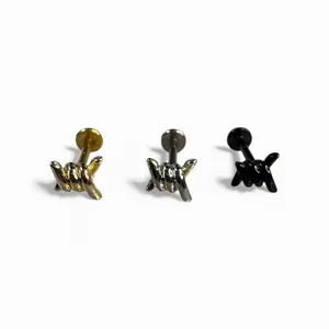 16G 3 Pack Barbed Wire Flatback Cartilage Ear Piercing