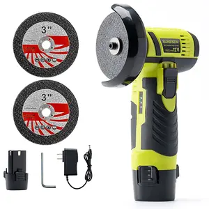 SUKESEM 12V Cordless Mini Angle Grinder - 19500RPM Brushless Power Tool with 3" Grinding Wheels for Metal & Wood Cutting, Polishing & Sanding