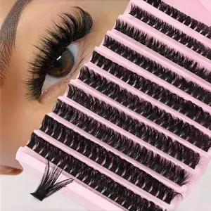 200pcs DIY Lash Extension Kit 80D Curl Cluster Lashes with Applicator Tools for Natural Volume Effortless At-Home Application