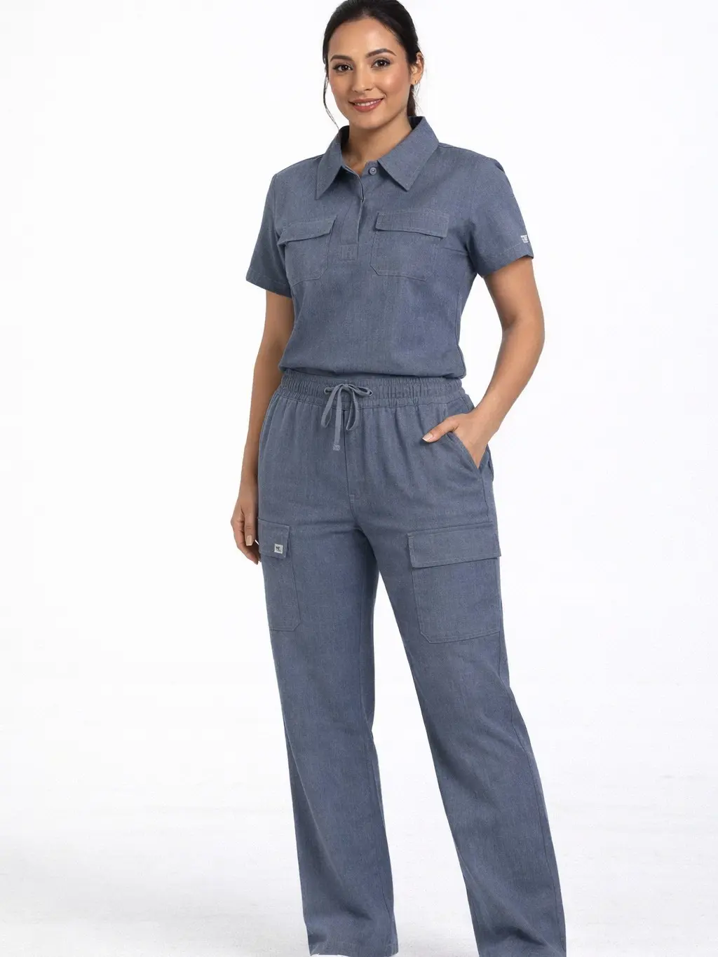 Denim Scrub Set - 10-Pocket Scrub Set