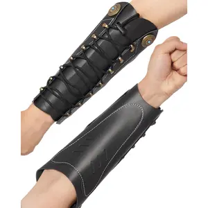 Handmade Leather Arm Guards Bow Hand Shooting Glove Adjustable for Hunting Shooting Arm Protector Wristband Gauntlet Unisex Medieval Bracer
