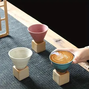 Retro Ceramic Coffee Mug Rough Pottery Tea Cup Japanese Latte Pull Flower Porcelain Cup Creative Pottery Coffee Cup