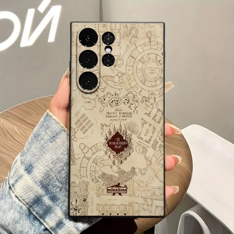 Phone Case - H-P Map Phone Case for Samsung/Galaxy S26/S25/S24/S23/S22/S21A14 A15A16A35 Ultra/Plus/Fe Series, Shockproof Scratch-Resistant Cover, Hogwarts Floorplan Outline Design