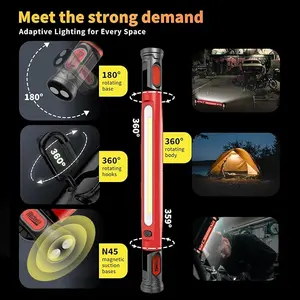 Work Light, 3000LM Ultra Bright LED Magnetic Light Bar, 5200mAh Cordless Rechargeable Work Lights with Hooks, Portable Under Hood Lights Machanic Tools for Car Repairing, Inspection, Garage, Emergency
