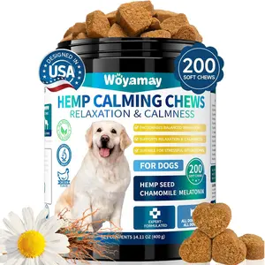 Natural Dogsnacks Natural Melatonin Dog Calming Chews - 200 Soft Chews for Anxiety Relief & Stress Management - Chicken Flavor - Hemp, Chamomile, Melatonin - Made in USA - USA - Treats relaxation support extra hydration doggie food TikTokShopHolidayHaul