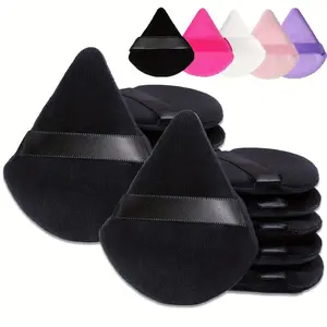 Triangle Mini Finger Powder Puff, Soft Fluffy Dry and Wet Use Powder Puffs, Detail Makeup Puff Kits for Blending & Facial Detailing, Professional Makeup Tool for Women & Girls