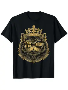 This Is an Outrage Funny Princess Cat Donut Golden Women'S Men'S T-Shirt for Men Women Couple Trendy Tops Short Sleeve, Street Style Short Sleeve Tee, Comfort Tee, Casual Summer Tee, Must-Have Fashionable Tee