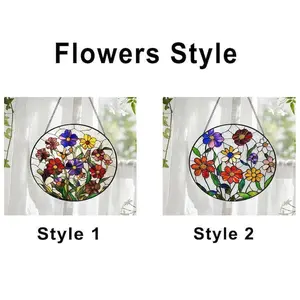 Wildflower Suncatcher: Flower Stained Glass Window Hanging, Colorful Floral Glass Art, Gift for Mom