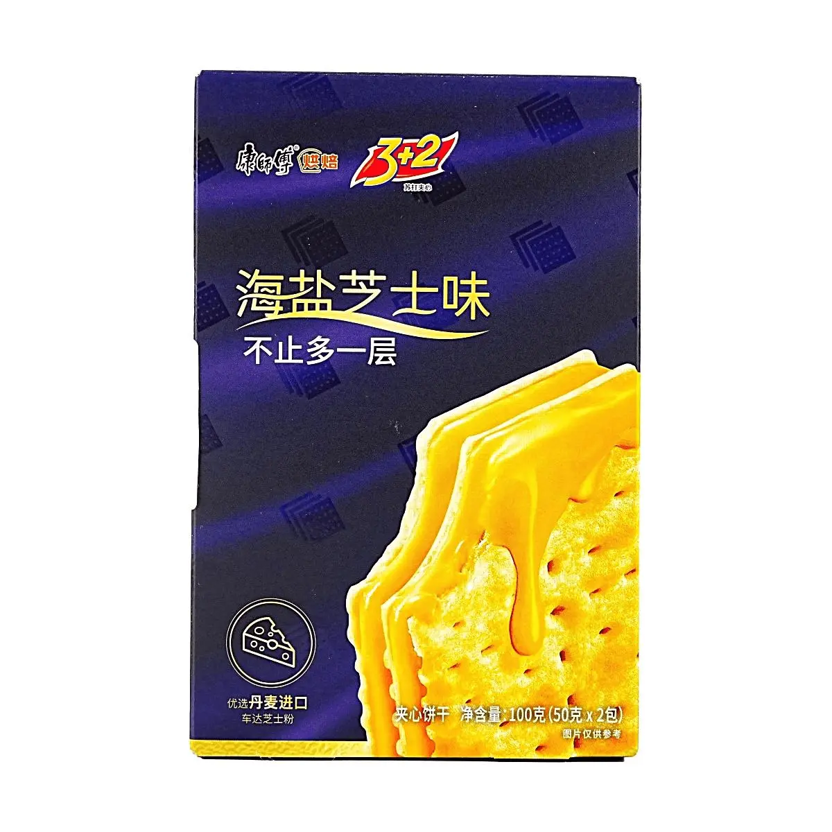 Master Kong Sea Salt Cheese Sandwich Biscuits 3+2 Pack, 100g - Salty & Savory Snack Master Kong Sea Salt Cheese Sandwich Biscuits 3+2 Pack, 100g - Salty & Savory Snack