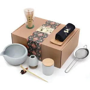 9 count  Matcha  Set, Matcha Bowl with Pouring Spout, Matcha Whisk, Ceramic Whisk Holder,  Scoop, Matcha  , Traditional  Matcha Ceremony  Box Kit