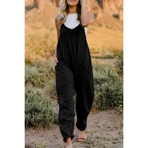 V-Neck Jumpsuit with Pockets,