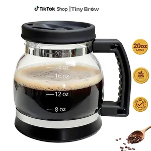 Tiny Brew Coffee Mug – 20oz Borosilicate Glass Diner Pot Mug with Spill-Proof Lid – Funny Novelty Gift for Coffee Lovers, Dads, Office, Travel & More