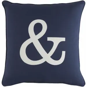 Amherst Navy Ampersand Throw Pillow - Clearance