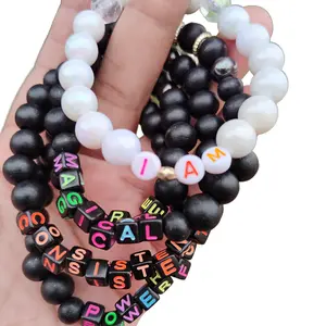 Daily Wear Affirmation Beaded Bracelets - I AM Consistent and Powerful, Set of 2, Costume Jewelry & Accessories